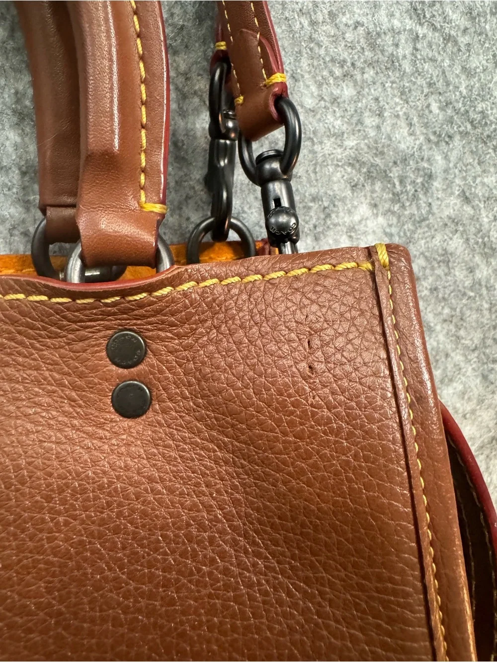 COACH 1941 Rogue 25 Pebble Leather Satchel Saddle Brown